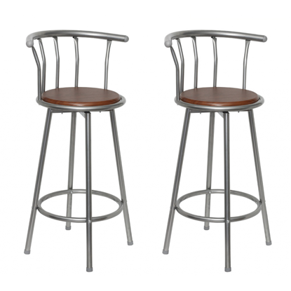 Picture of MDF Bar Stool 2 pcs Steel Frame