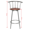 Picture of MDF Bar Stool 2 pcs Steel Frame