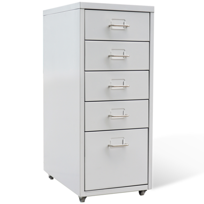 Picture of Metal Filing Cabinet with 5 Drawers - Gray