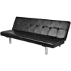 Picture of Modern Adjustable Futon Couch Sofa Bed with Two Pillows - Black