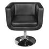 Picture of Modern Adjustable Swivel Artificial Leather Arm Chair with Chrome Base - Black