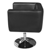 Picture of Modern Adjustable Swivel Artificial Leather Arm Chair with Chrome Base - Black