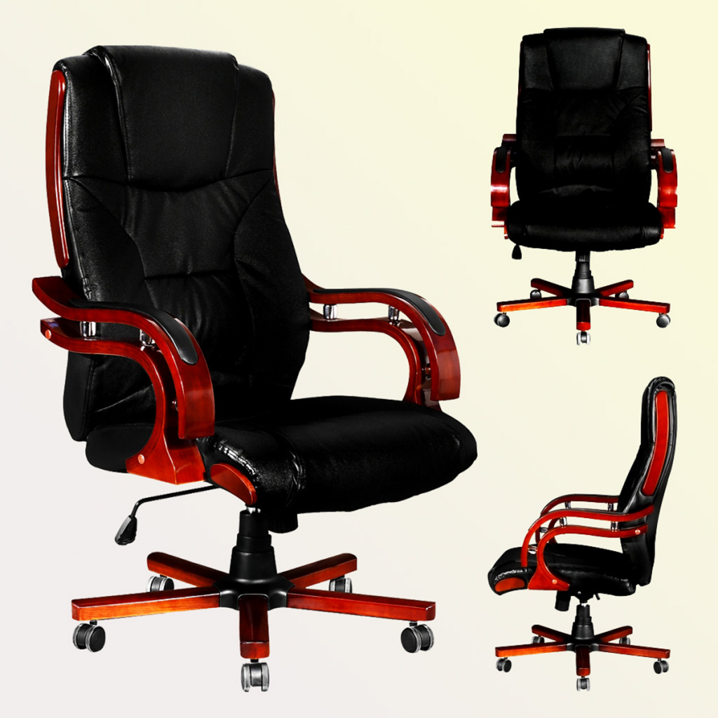 Affordable Variety / Office Chair High Back Real Leather Black