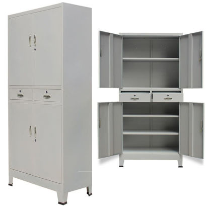 Picture of Office Filing Cabinet with 4 Doors 35" - Gray