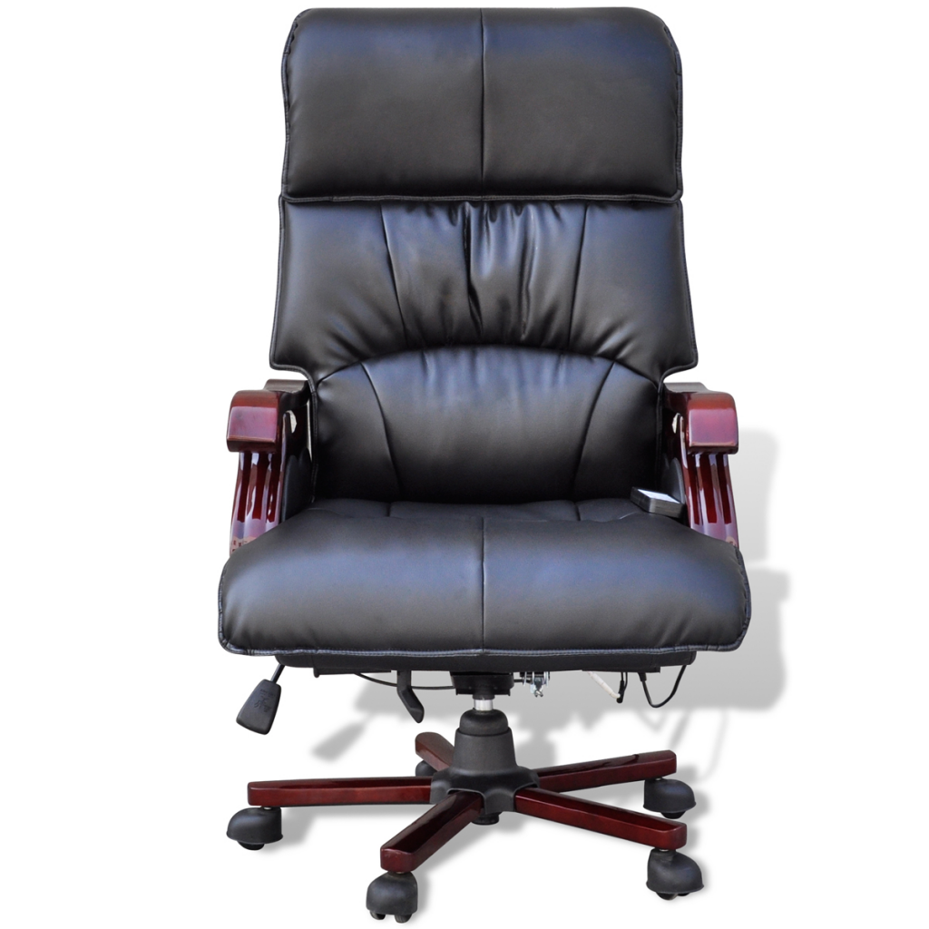 Affordable Variety / Office Massage Office Chair Real Leather Black