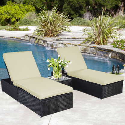 Picture of Outdoor Lounge Chairs with Table - 3 Piece Black