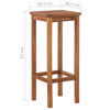 Picture of Outdoor Bar Chairs - 2 pcs Solid Acacia Wood