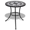 Picture of Outdoor Bistro Table 23" with 2 Chairs - Mosaic - Black and White