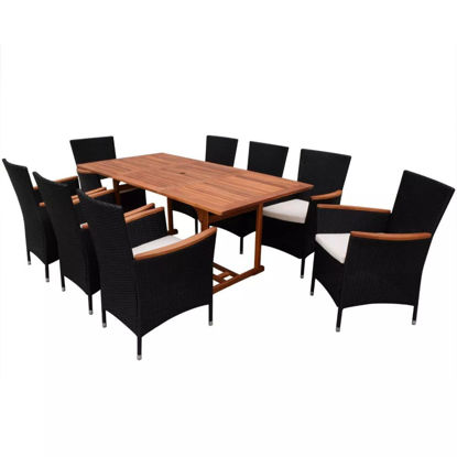 Picture of Outdoor Dining Set - Poly Rattan - Black