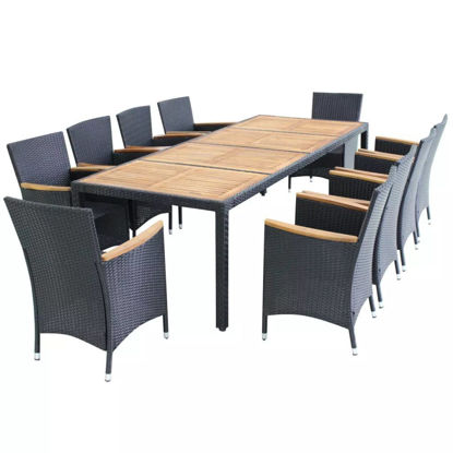 Picture of Outdoor Dining Set - Poly Rattan - Black