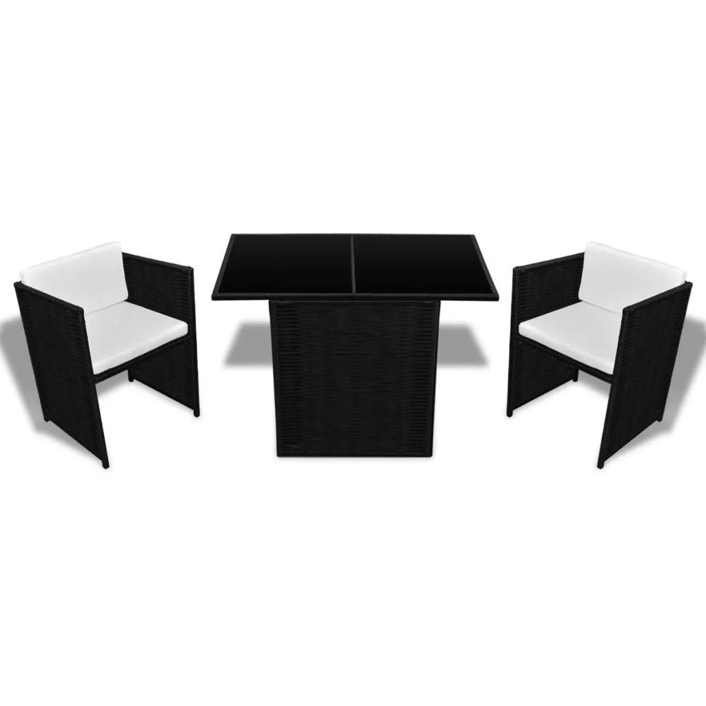 Affordable Variety / Outdoor Dining Set Poly Rattan Black