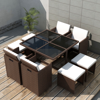 Picture of Outdoor Dining Set Poly Rattan - 21 pcs Brown