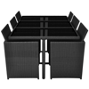 Picture of Outdoor Dining Set Poly Rattan - 27 Pcs Black