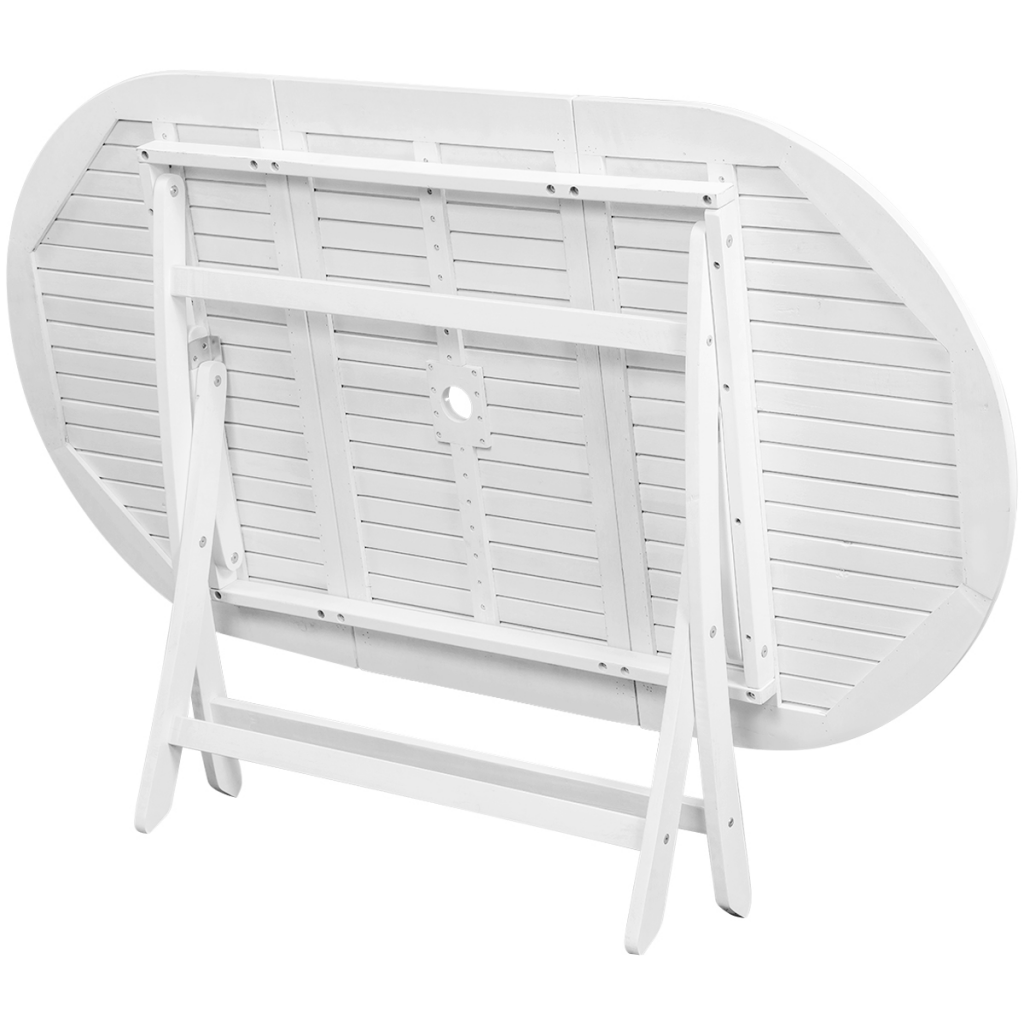 Affordable Variety / Outdoor Dining Table Oval Acacia Wood White