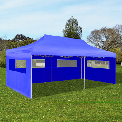 Picture of Outdoor Foldable Pop-up Party Tent 10' x 20' - Blue