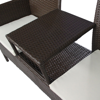 Picture of Outdoor Furniture 2-Seater Bench with Tea Table Poly Rattan - Brown