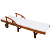 Picture of Outdoor Furniture Chaise Daybed Sun Lounger with Cushioned Footrest - Acacia Wood