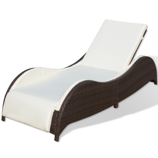 Picture of Outdoor Furniture Sofa Bed Sunlounger Poly Rattan - Brown