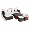 Picture of Outdoor Garden Lounge Set - Poly Rattan - Brown