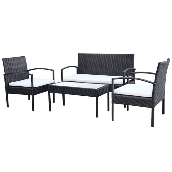 Picture of Outdoor Garden Sofa Set - Poly Rattan - Black