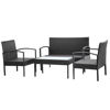 Picture of Outdoor Garden Sofa Set - Poly Rattan - Black