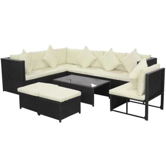 Picture of Outdoor Garden Sofa Set - Poly Rattan - Black