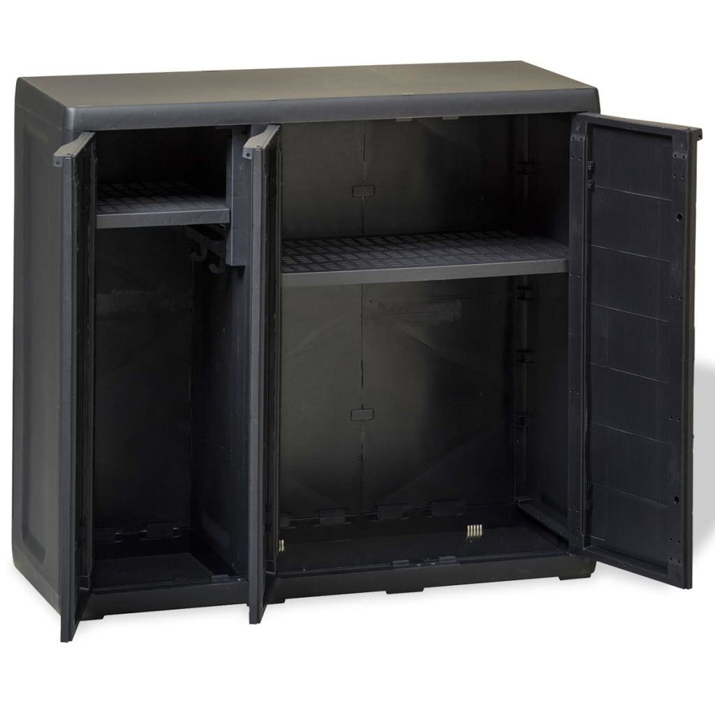 Affordable Variety / Outdoor Garden Storage Cabinet with 2 Shelves - Black