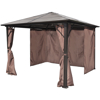 Picture of Outdoor Gazebo with Brown Curtain Aluminum 10' x 10' Weather-resistant