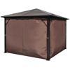 Picture of Outdoor Gazebo with Brown Curtain Aluminum 10' x 10' Weather-resistant