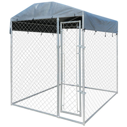 Picture of Outdoor Heavy-duty Dog Kennel with Canopy Top 79" x 79" x 93"