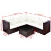 Picture of Outdoor Lounge Set - Poly Rattan - Brown