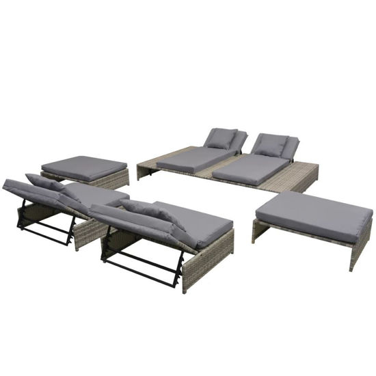 Picture of Outdoor Lounge Set - Poly Rattan - Gray
