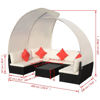 Picture of Outdoor Lounge Set with Canopies - Poly Rattan - Black