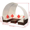 Picture of Outdoor Lounge Set with Canopies - Poly Rattan - Brown