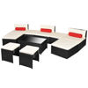 Picture of Outdoor Modular Garden Lounge Set - Poly Rattan - Black