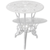 Picture of Outdoor Patio Furniture Bistro Set Antique Rose Design Cast Aluminum - White