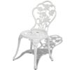 Picture of Outdoor Patio Furniture Bistro Set Antique Rose Design Cast Aluminum - White