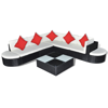 Picture of Outdoor Patio Garden Furniture Lounge Seat Set Poly Rattan - Black 8 pcs