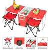 Picture of Outdoor Picnic Table Set with Cooler - Red