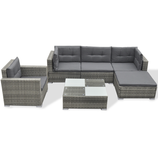 Picture of Outdoor Poly Rattan Garden Sofa Set  - Gray 17 Piece