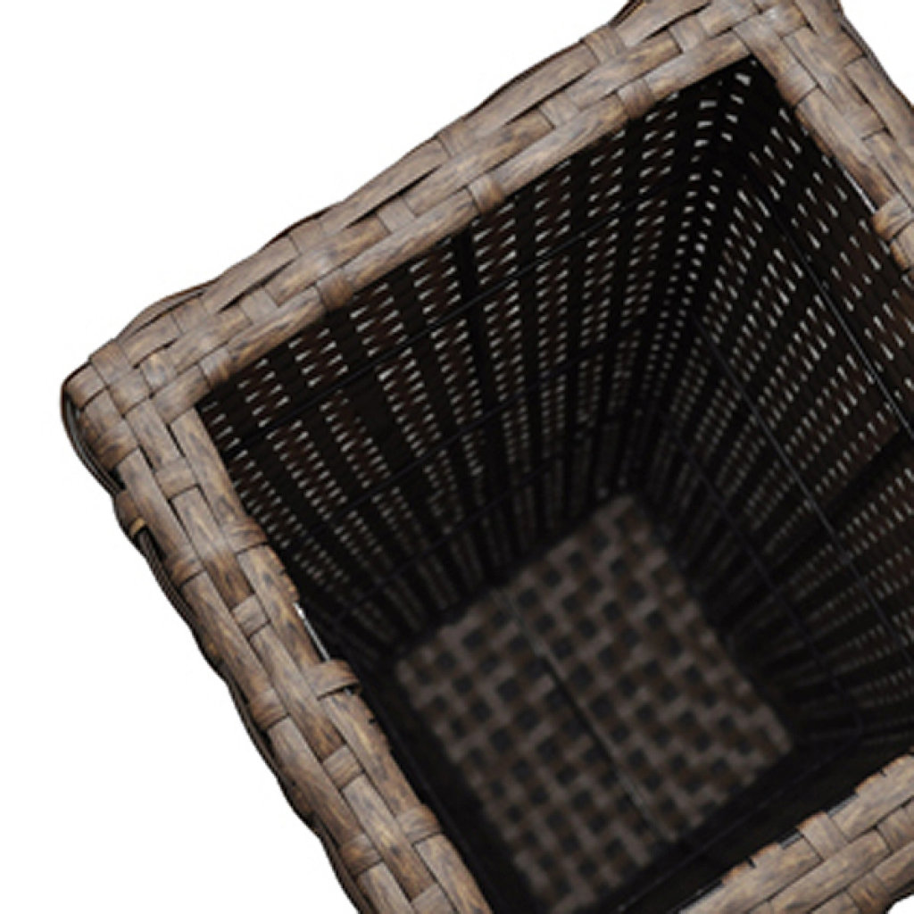 Affordable Variety / Outdoor Rattan Flower Pots Brown 3 Psc