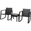 Picture of Outdoor Rocking Chair and Table Set - Black 3pc