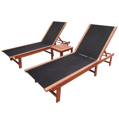 Picture of Outdoor Wood Sun Lounger Set Acacia - 3 pc