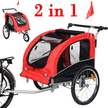 Picture of Pet Bike Trailer Bicycle Stroller Jogging with Suspension