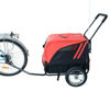 Picture of Pet Dog Stroller with Swivel Wheel and Bike Trailer - Red / Black