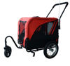 Picture of Pet Dog Stroller with Swivel Wheel and Bike Trailer - Red / Black