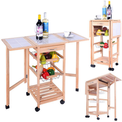 Picture of Portable Kitchen Dining Trolley Cart Stand