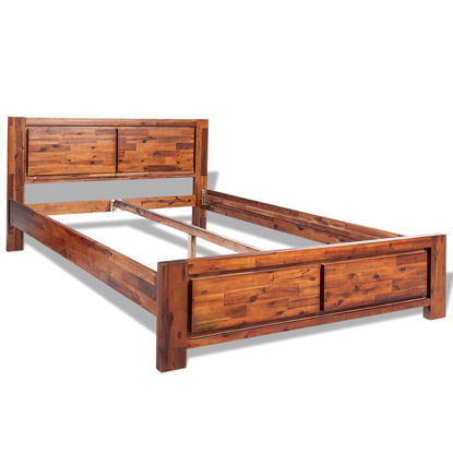 Picture of Queen Size Bed Frame Solid Acacia Wood - Brown