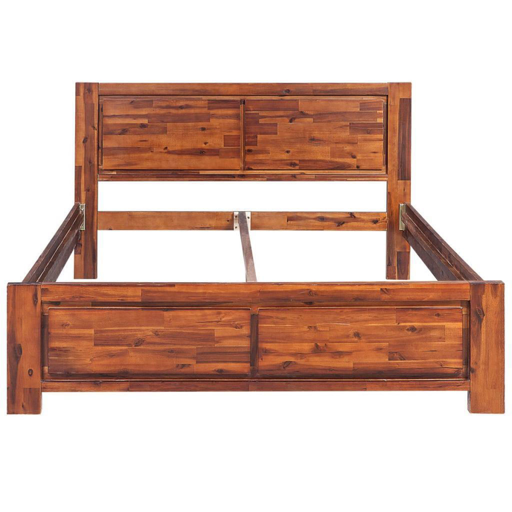 Affordable Variety / Queen Size Bed Frame Solid Acacia Wood Brown