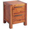 Picture of Queen Size Bed with Nightstands - Solid Acacia Wood - Brown